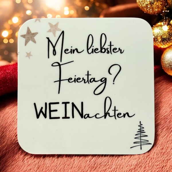 12er-Set - Glas-Untersetzer "WEINachts-Edition"