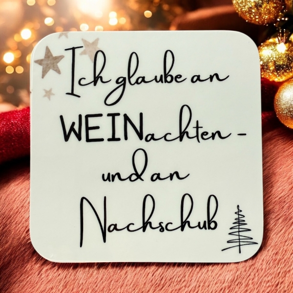 12er-Set - Glas-Untersetzer "WEINachts-Edition"