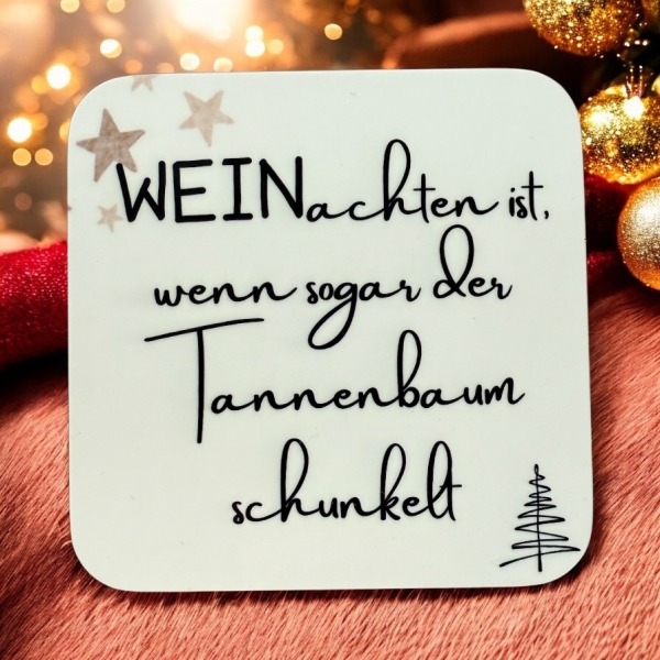 12er-Set - Glas-Untersetzer "WEINachts-Edition"